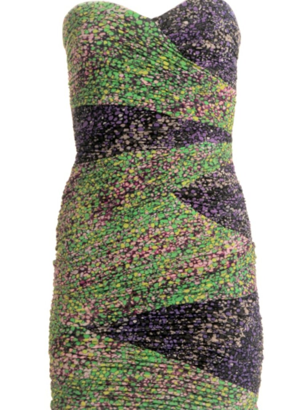 BCBGMAXAZRIA Multicolor Ruched Sweetheart Dress – Size 6 – NWT